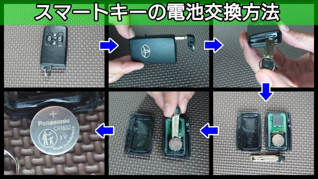 トヨタ車のスマートキーの電池交換方法