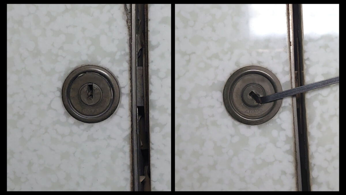 ランプ製のピッキング解錠に成功 ランプ製のピッキング解錠に成功